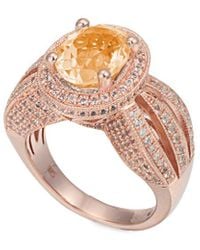 Suzy Levian - Silver 4.25 Ct. Tw. Citrine & White Topaz Ring - Lyst