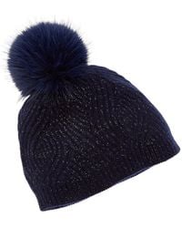 Sofiacashmere - Sofiacashmere Lurex Wave Rib Cashmere Hat - Lyst