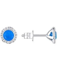 Diana M. Jewels - Fine Jewelry 14k 1.30 Ct. Tw. Diamond & Blue Agate Studs - Lyst
