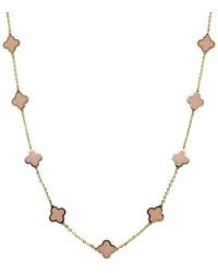 Italian Gold - 14K Agate Clover Necklace - Lyst