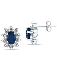 Gem Spark - 14k 1.60 Ct. Tw. Diamond & Sapphire Earrings - Lyst