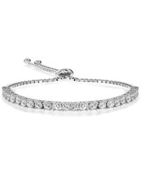 Genevive Jewelry - 14k Plated & Silver Cz Bolo Bracelet - Lyst