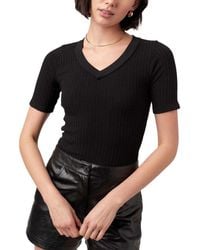 Project Social T - Brooks Heathered Elbow Sleeve V-Neck Top - Lyst