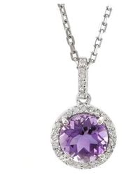 Gemstones - 1.33 Ct. Tw. Diamond & Amethyst Necklace - Lyst