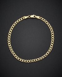 Italian Gold - 14k Semi-solid Light Cuban Bracelet - Lyst