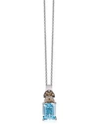 Le Vian - Le Vian Sea Aquamarine 14K 1.78 Ct. Tw. Diamond & Aquamarine Pendant Necklace - Lyst