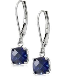 MaxColor - 10k 2.10 Ct. Tw. Lab-grown Blue Sapphire Earrings - Lyst