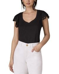 Wit & Wisdom - Mixed Media Knit Top - Lyst