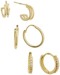 Rebecca Minkoff - 14K Plated Cz Earring Set - Lyst