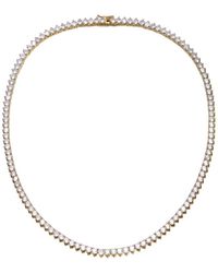 Rachel Glauber - 14K Plated Cz Tennis Necklace - Lyst