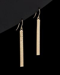 Italian Gold - 14K Diamond Cut Bar Drop Earrings - Lyst
