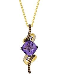 Le Vian - Le Vian Grape Amethyst 14k 3.04 Ct. Tw. Diamond & Amethyst Drop Pendant Necklace - Lyst