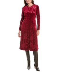 Johnny Was - Embossed Stretch Velvet Midi Dress - Lyst