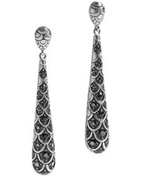 John Hardy - Naga Silver Black Sapphire Lava Earrings - Lyst