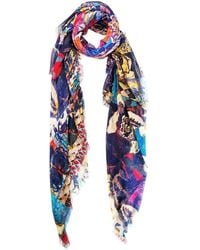 Blue Pacific - Silk-Blend Vintage Patchwork Scarf - Lyst