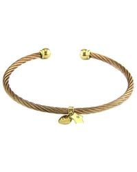 Diamond Select Cuts - Heart 14K & Stainless Steel 0.02 Ct. Tw. Diamond Bangle Bracelet - Lyst