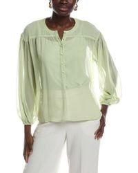Vince Camuto - Half Placket Shirred Yoke Blouse - Lyst