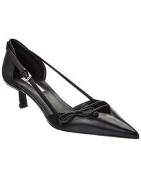 Prada - Logo 50 Leather Slingback Pump - Lyst