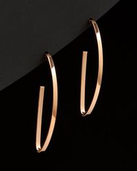 Italian Gold - 14K Italian Rose Open Hoops - Lyst