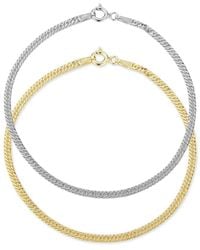 Glaze Jewelry - 18k Over Silver Curb Chain Bracelet Set - Lyst