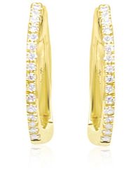 Meira T - 14K 0.07 Ct. Tw. Diamond Hoop Earrings - Lyst