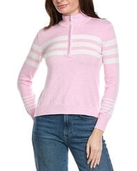 Hannah Rose - Stripe 1/2-Zip Cashmere-Blend Pullover - Lyst