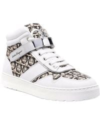 Ferragamo - Noe High-Top Leather Sneaker - Lyst
