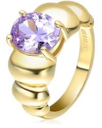 Rachel Glauber - 14K Plated Cz Cocktail Ring - Lyst