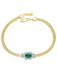 Genevive Jewelry - Rachel Glauber 14K Plated Cz Link Chain Bracelet - Lyst