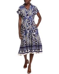 Gracia - Floral Print Collared Midi Dress - Lyst