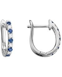 Diamond Select Cuts - 14K 0.39 Ct. Tw. Diamond & Sapphire Earrings - Lyst