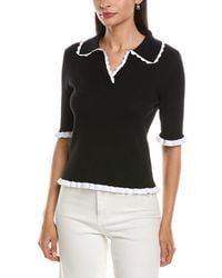 Nanette Lepore - Scallop Trim Polo Sweater - Lyst