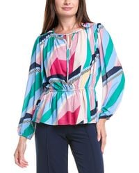 Tahari - Pleated Blouse - Lyst