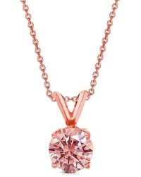 Amairah - 14K Rose 2.00 Ct. Tw. Lab-Grown Diamond Solitaire Pendant Necklace - Lyst