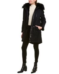 Mackage Rena X Leather-trim Parka - Blue