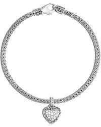 John Hardy - Silver 0.15 Ct. Tw. Diamond Classic Chain Bracelet - Lyst