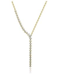 Genevive Jewelry - 14k Over Silver Cz Necklace - Lyst