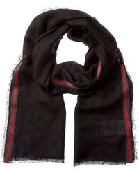 Gucci - Gg Web Silk-Blend Scarf - Lyst