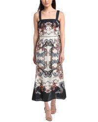 Marchesa - Twill Square Neck Sleeveless Dress - Lyst