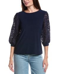 Cece - Mixed Media Top - Lyst