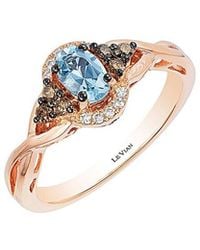 Le Vian - Le Vian 14K Rose 0.51 Ct. Tw. Diamond & Aquamarine Ring - Lyst