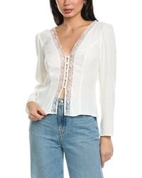 Seraphin - V-Neck Button Front Blouse - Lyst