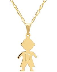 Jane Basch - 14k Petite Boy Initial Charm Necklace (a-z) - Lyst