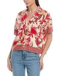 Ellen Tracy - Linen-Blend Camp Shirt - Lyst