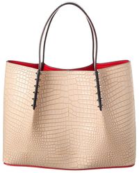 Christian Louboutin - Cabarock Small Croc-embossed Leather Tote - Lyst