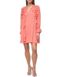 DKNY - Ruffle Mini Dress - Lyst