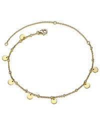 Rachel Glauber - 14k Over Silver Cz Disc Dangle Charm Ankle Bracelet - Lyst