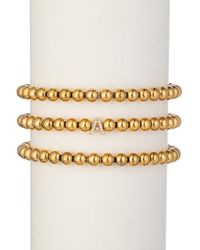 Eye Candy LA - Luxe Collection Titanium Cz 3pc Initial Stretch Bracelet Set (a-z) - Lyst