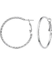Rachel Glauber - 14k Plated Textured Rope Hoops - Lyst