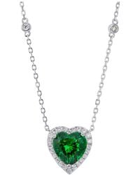 Savvy Cie - Cz Heart Pendant Necklace - Lyst